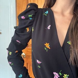 AFRM Black Floral Bodysuit
